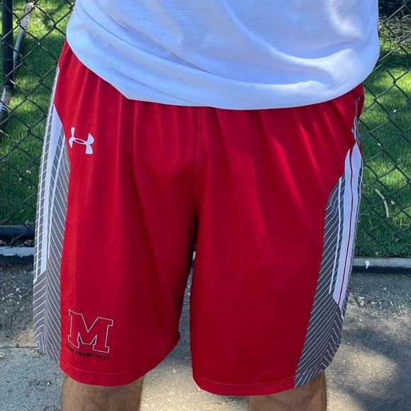 SAN FRANCISCO MEN UNDER ARMOUR M FOOTBALL SHORTS WORKOUT GYM BODYBUILDER ATHLETE - Picture 3 of 17